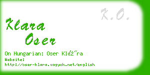 klara oser business card